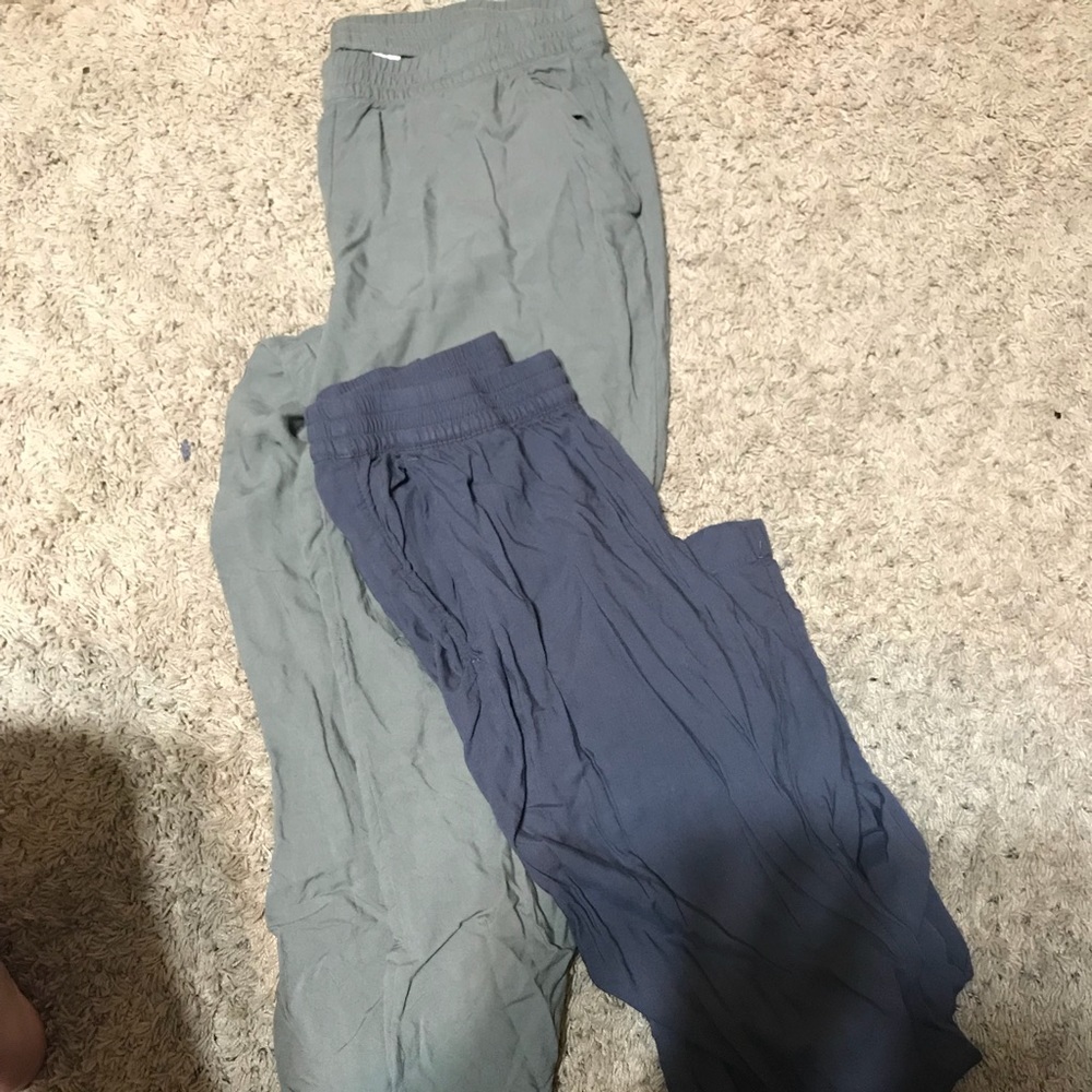 Green and Grey Rayon Straight leg Joggers